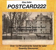 CT New Haven Yale campus 1906 vintage postcard VANDERBILT HALL & HORSE CARRIAGE