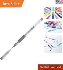Smooth Writing Glitter Silver Ballpoint - Non-Smear & Easy Grip for Kids 13+