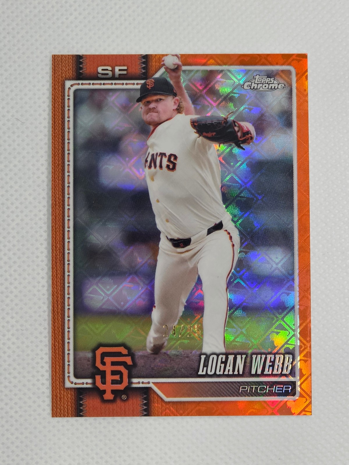 2026 Topps Chrome Logofractor Logan Webb Orange /25 Color Match