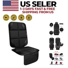 Waterproof Car Seat Protector - 600D Non-Slip Padding with Mesh Pockets Black