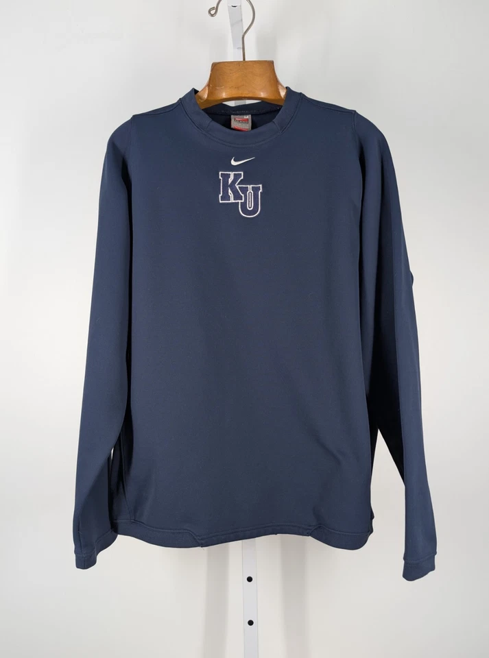 KU Kansas University Jayhawks Nike TEAM Y2K Warm Up Jersey Therma Nikefit - Image 2 of 3