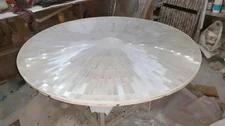 Selenite Table Top Round Coffee Top Natural Stone Handmade Home Living Room Deco