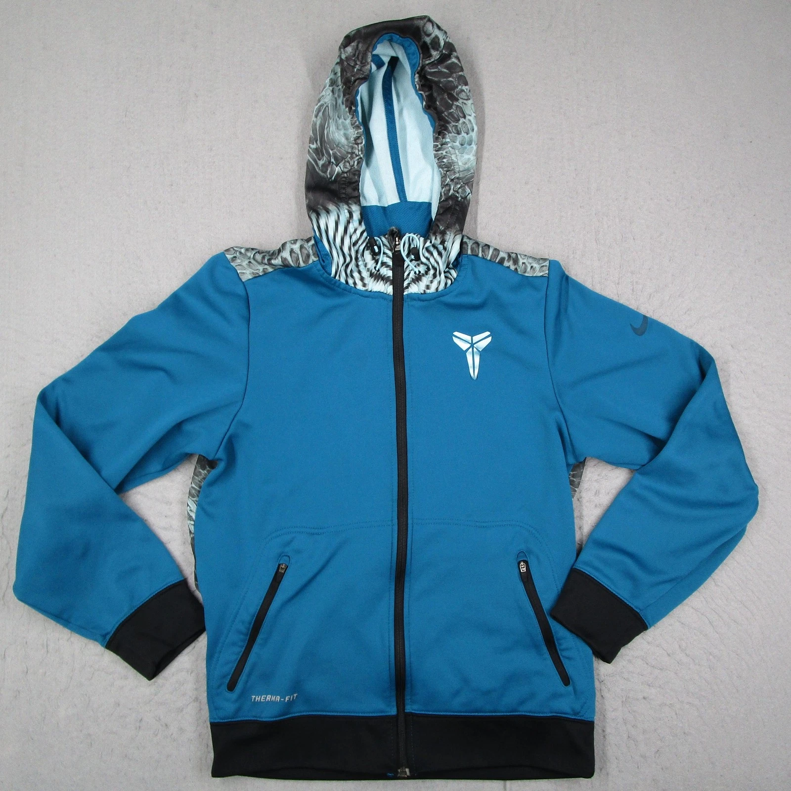 Nike Kobe Therma-FIT Hoodie Mens Small Blue Full Zip Mamba Basketball Fleece