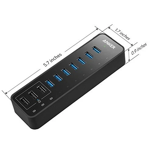 Anker 10 Port 60W Data Hub with 7 USB 3.0 Ports and 3 PowerIQ Charging Ports for - Image 3 of 4