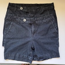 Style Co Petite Denim Shorts 6P Dark Wash Stretch Mid Rise LOT 2 Womens