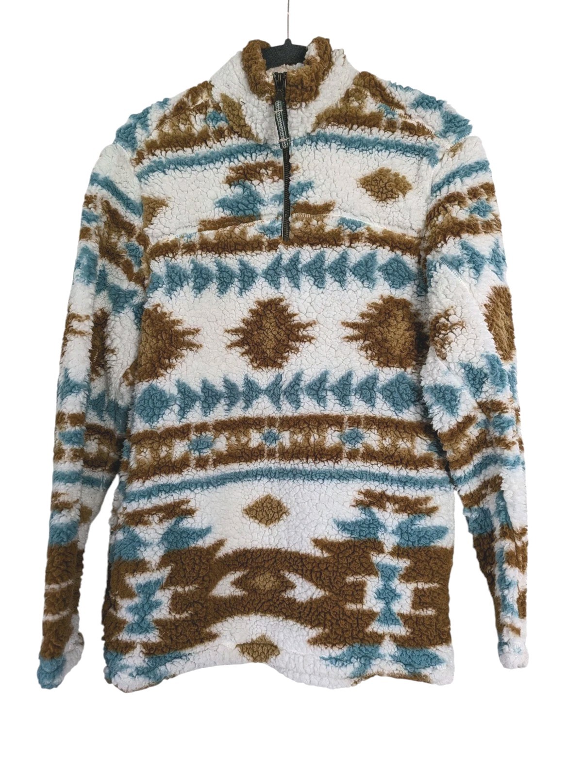 Cabin Fever By Ramatex Fleece Southwest Aztec Medium 1/4 Zip Pullover Cabincore