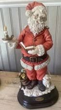 Armani "Santa's List" Porcelain Figurine—artist Signed-Made In Italy-Vintage
