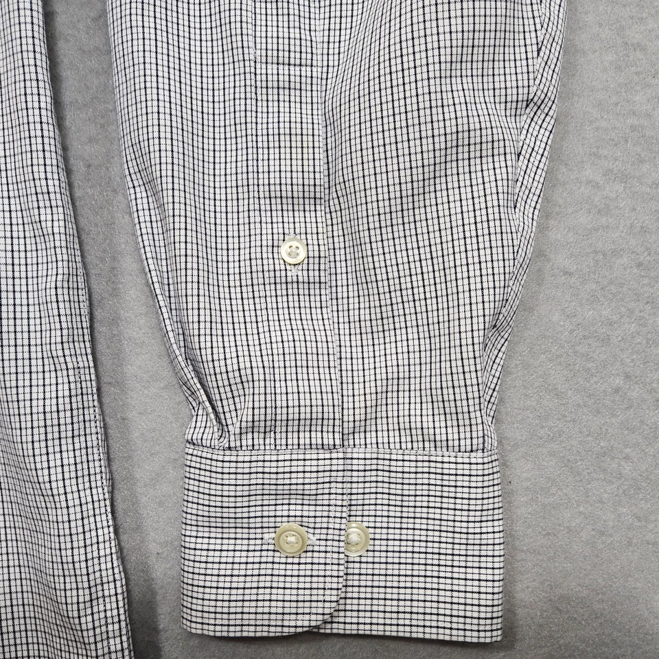 Joseph & Feiss Mens Non-Iron White Check Button-Up Shirt 16 32/33 100% Cotton - Image 2 of 4