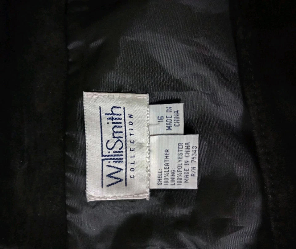 Falda para mujer Willi Smith vintage negra gamuza cuero talla 16 Foto 3 de 4