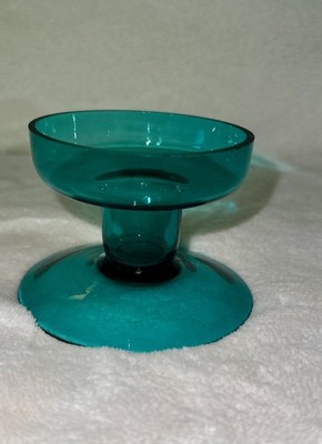 Vintage Glass Candle Holder 3.5  Wide, 2.5  Tall, Morgantown? Please read