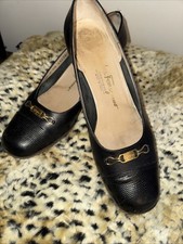 Salvatore Ferragamo Black Leather..Vintage. 8 B. Great Price