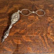 Antique Sterling Silver 925 Art Nouveau Lorgnette W/EmbossedFemale MotifDesigner