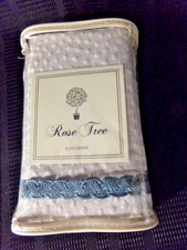 ROSE TREE Euro pillow sham Kinsigton 26x26 gray blue trim New