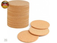 20 StüCk Untersetzer Aus Kork, Rund, Retro, 10Cm Untersetzer Aus Holz, Vintage,