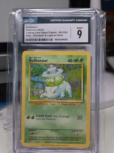 Pokémon Bulbasaur Trading Card Game Classic 001/034 Holo CGC 9 2023 English