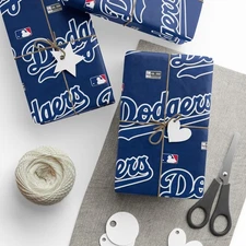 Los Angeles Dodgers Baseball MLB Birthday Gift Wrapping Paper Holiday Christmas