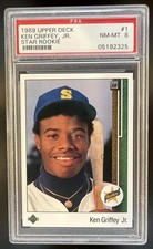 1989 Upper Deck Ken Griffey Jr. #1 RC Mariners PSA 8