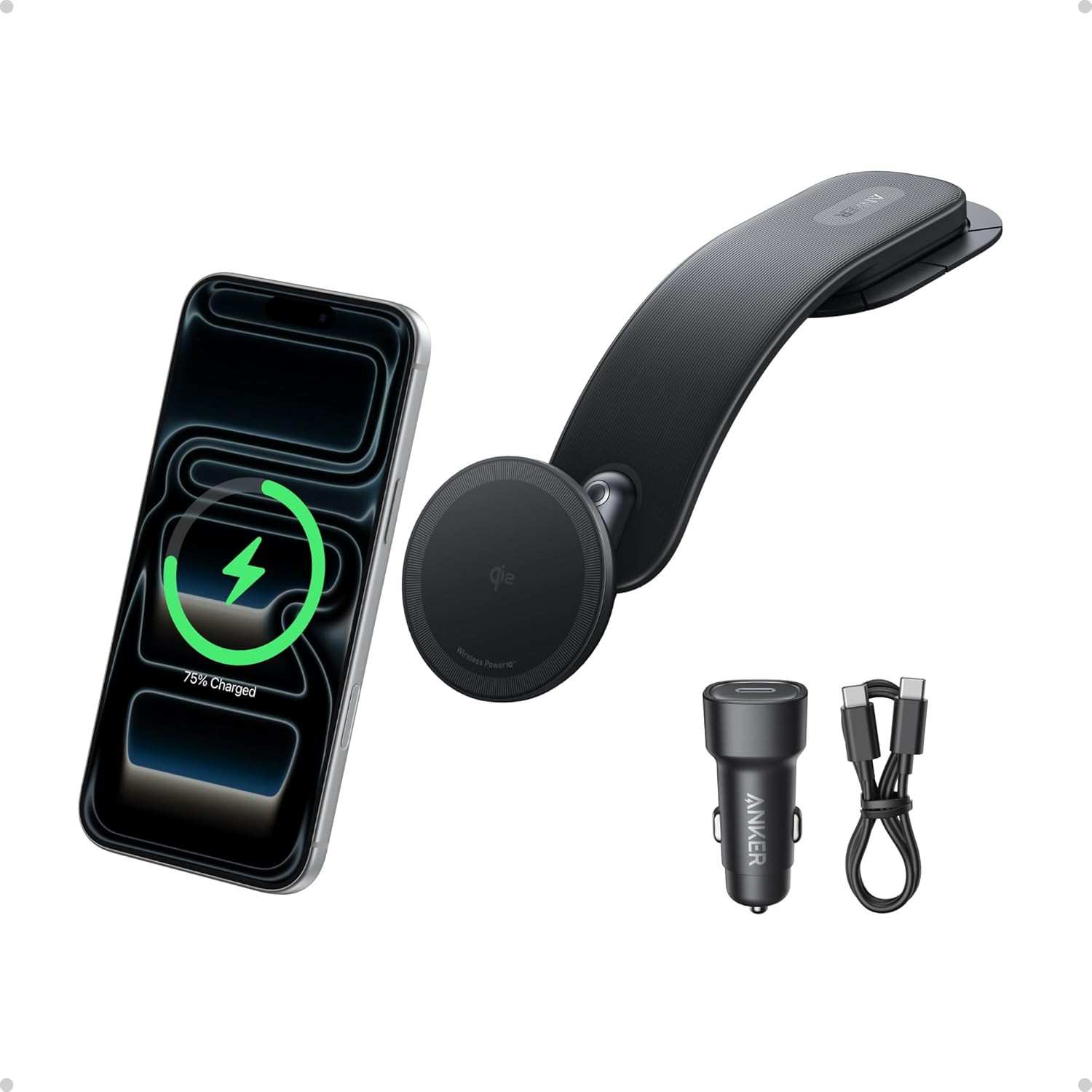 Anker Nano Magnetic Wireless Car Charger, 360&deg; Adjustable M