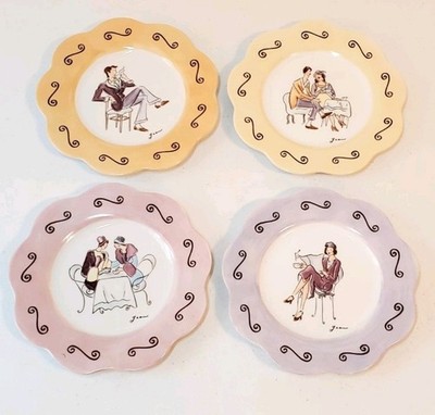 PartyLite Sidewalk Cafe Set of 4 Plates
