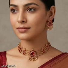 Indian Bollywood Gold Plated Kundan Choker Bridal Necklace Earrings Jewelry Set