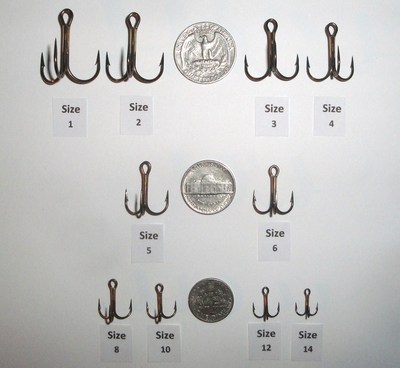 best size hook for ice fishing 6 - WIRE ICE FISHING TIP UP LEADER / DOUBLE TREBLE HOOK RIG - Z LEADERS  #106