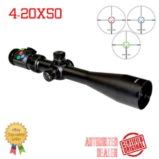 PRESMA Hawk Rifle Scope 4-20x50 w/ Sunshade, RGB, Side Focus