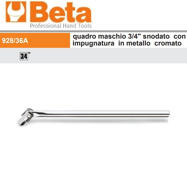 BETA 928/36A QUADRO MASCHIO 3/4" SNODATO CON IMPUGNATURA IN METALLO CROMATO