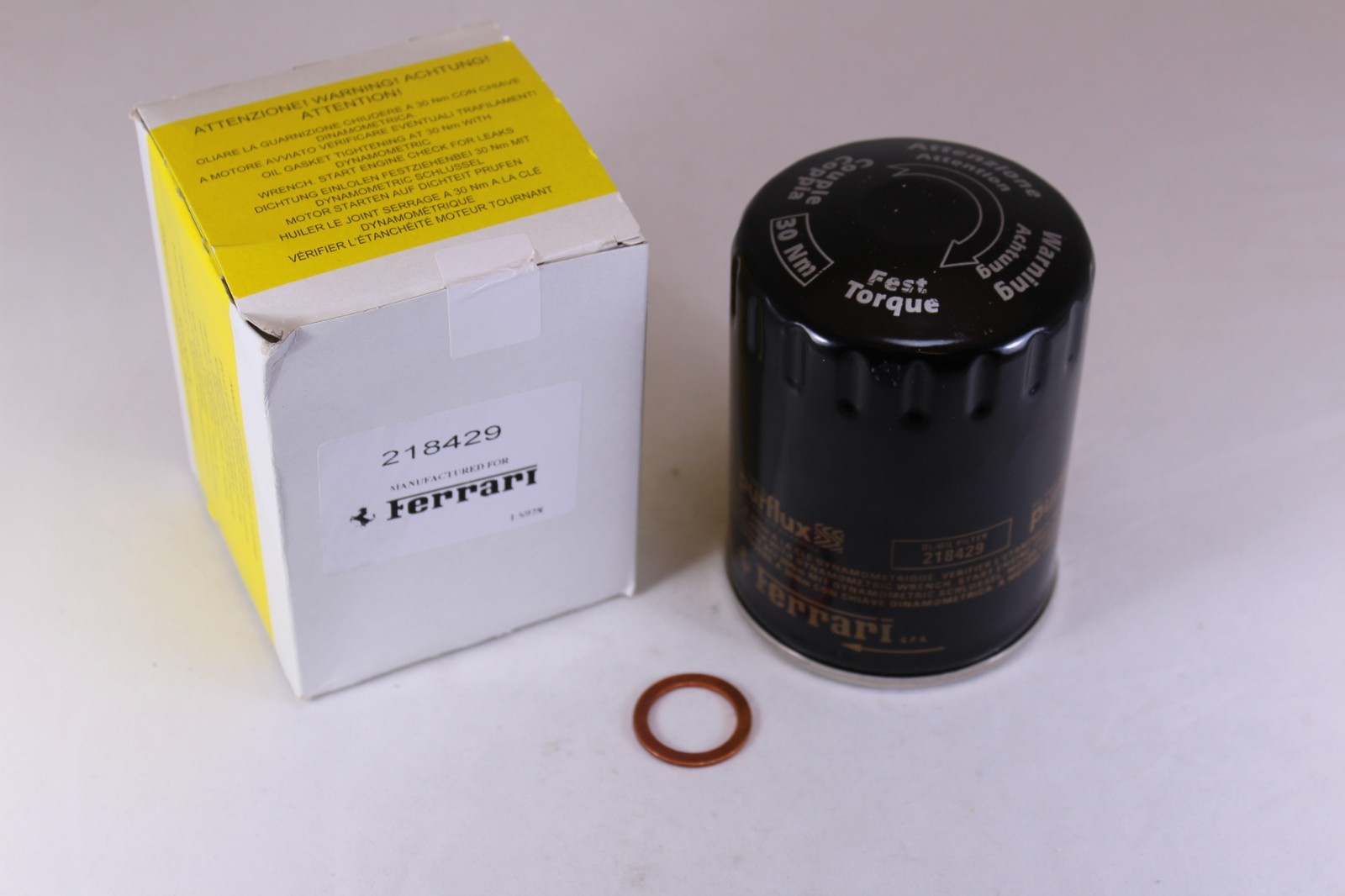 FERRARI OIL FILTER KIT Enzo Purflux OEM Factory Part # 218429