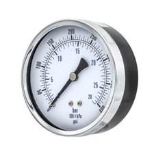 Dry Center Back Mount Pressure Gauge with 3.5" Dial, 0-400 PSI, 1/4" Male NPT