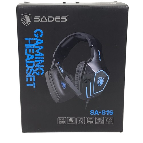 SADES SA-819 Gaming Headset w/ Rotary Headset For PC 3.5mm Black/Blue  6956766919817 | eBay