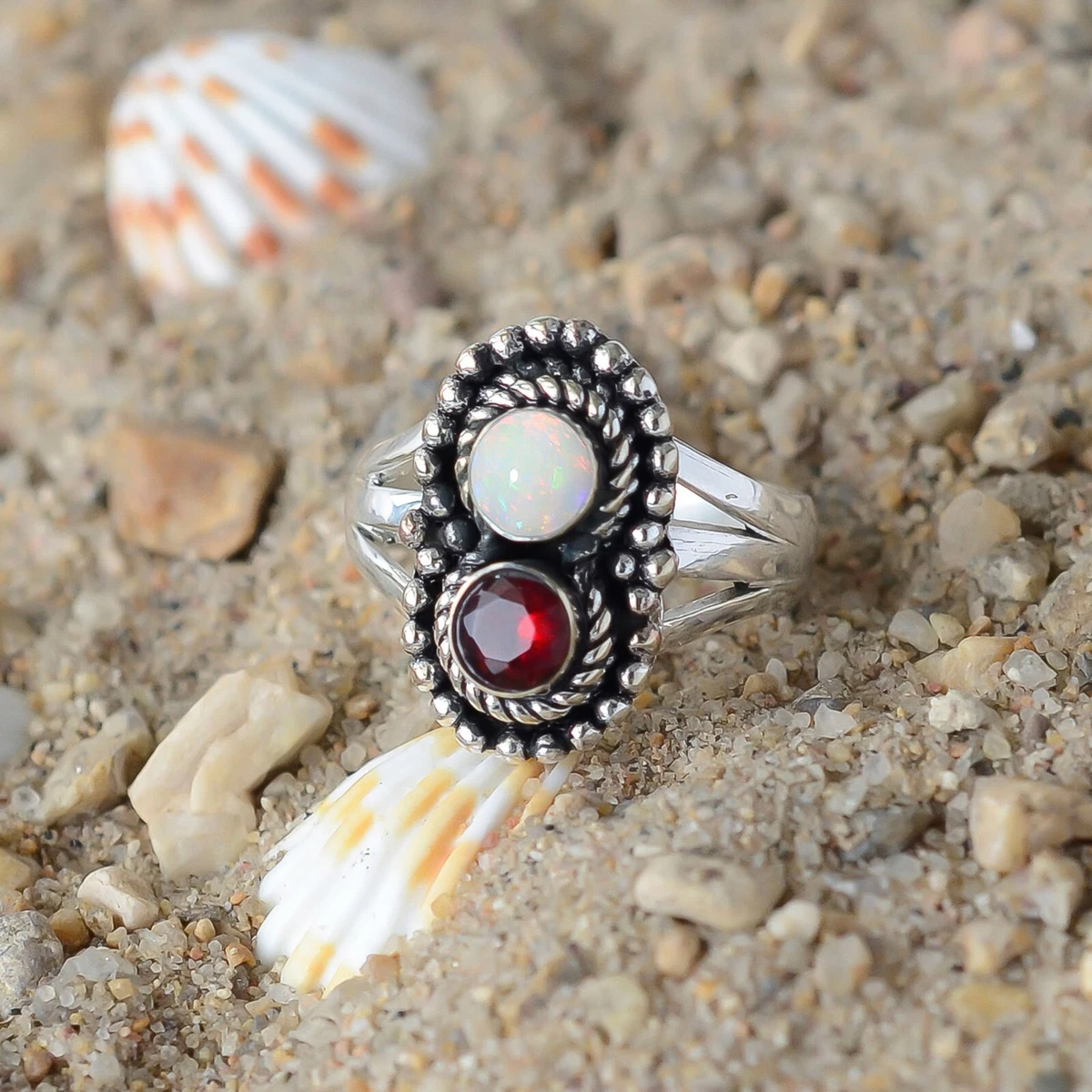 Round 2024 garnet ring