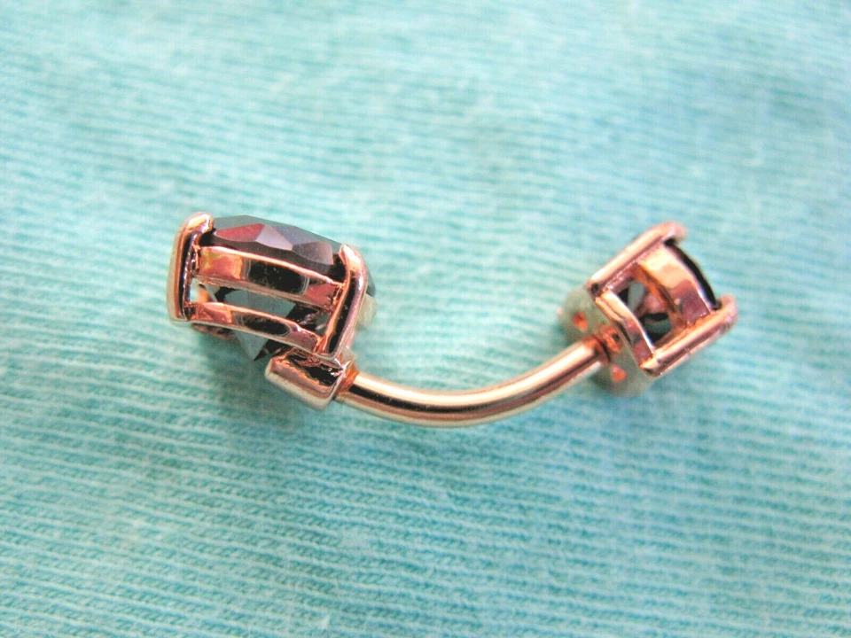 ANILLO VIENTRE DOBLE DIAMANTE NEGRO ORO ROSA 2,85ctw, certificado, probador de diapositivas gratis Foto 3 de 4