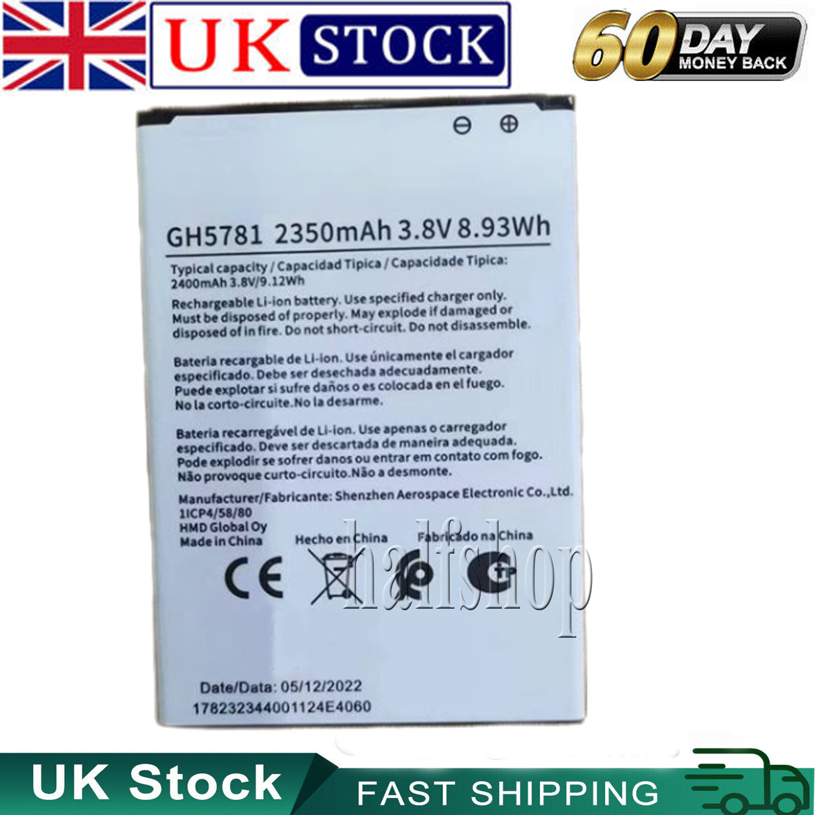 New Phone Battery 3.8V 2350mAh TA-1452 GH5781 for Nokia C2 2nd Edition