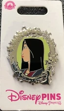 Disney Parks Princess Mulan Silver Frame Portrait Pin