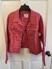 OLD NAVY Girls PINK Distressed Denim Jacket Size XL 14 NEW with Tags