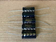 5 New Supertech 22 uf 600v Axial Capacitors Guitar Tube Amp  Radio Caps Qty 