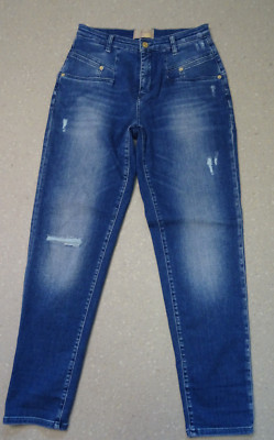 Mac Rich Carrot Damen Jeanshose Size 38/28 Blau Destroyed Stretch Top