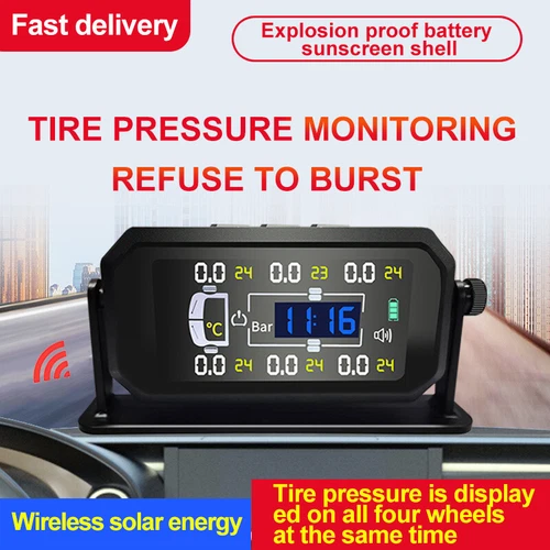Wireless Solar TPMS LCD Car Tire Pressure Monitoring System + 6 External Sensors - Picture 4 of 16