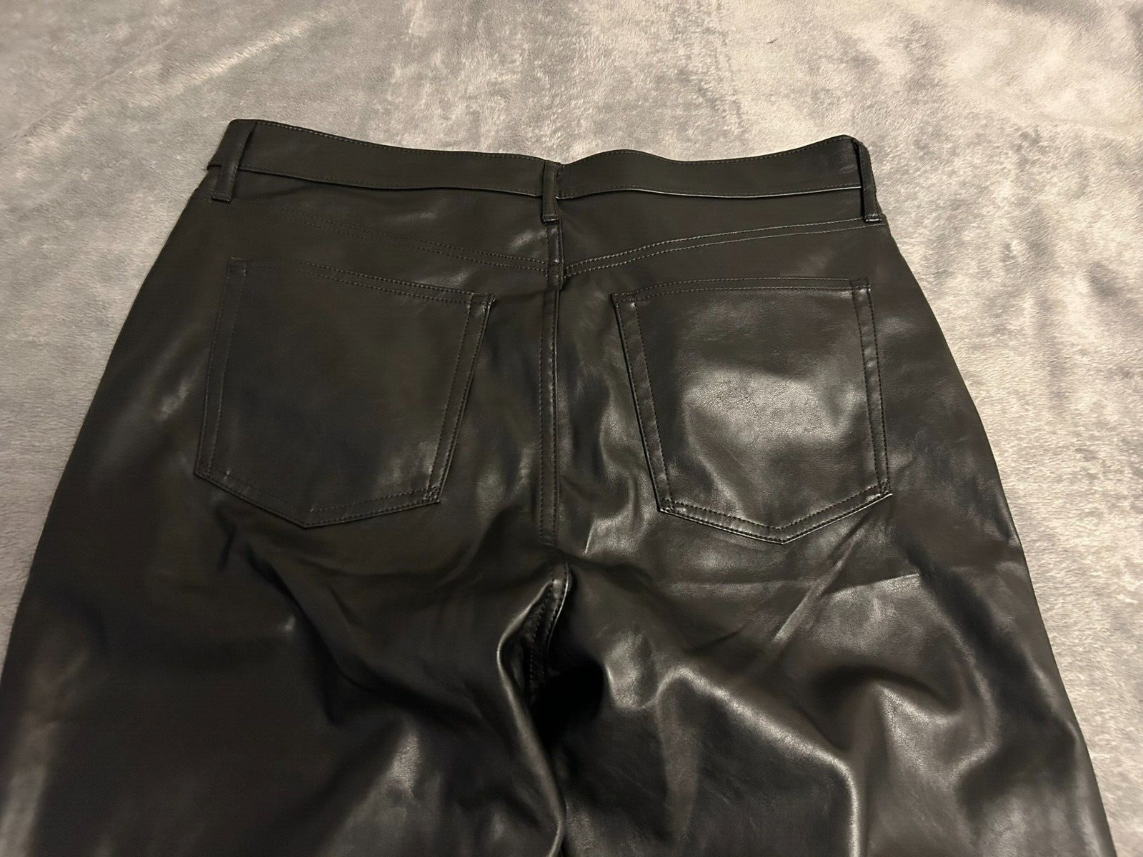 Gap Black 70’s Flare High Rise Faux-Leather Pants… - image 4