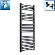 1400 mm High 450 mm Wide Black Heated Towel Rail Radiator Designer Bathroom Rad