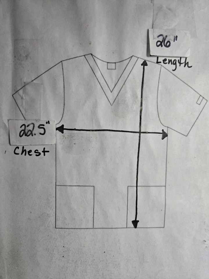 UA Scrubs Scrub Top Size M-VIBRANT Pink/Grey Floral w/3 Pocket-Chest 22.5"/L 26" - Image 4 of 4