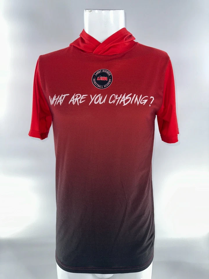 Camiseta com capuz Larry Hughes Basketball Academy masculina S vermelha poli elastano YGI K4-64 - Imagem 2 de 4