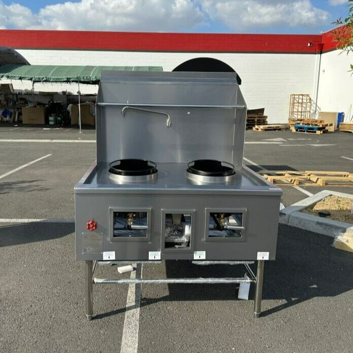 NEW Commercial 2 Hole Wok Range Chinese Cuisine 200,000 BTU NSF CSA Natural Gas