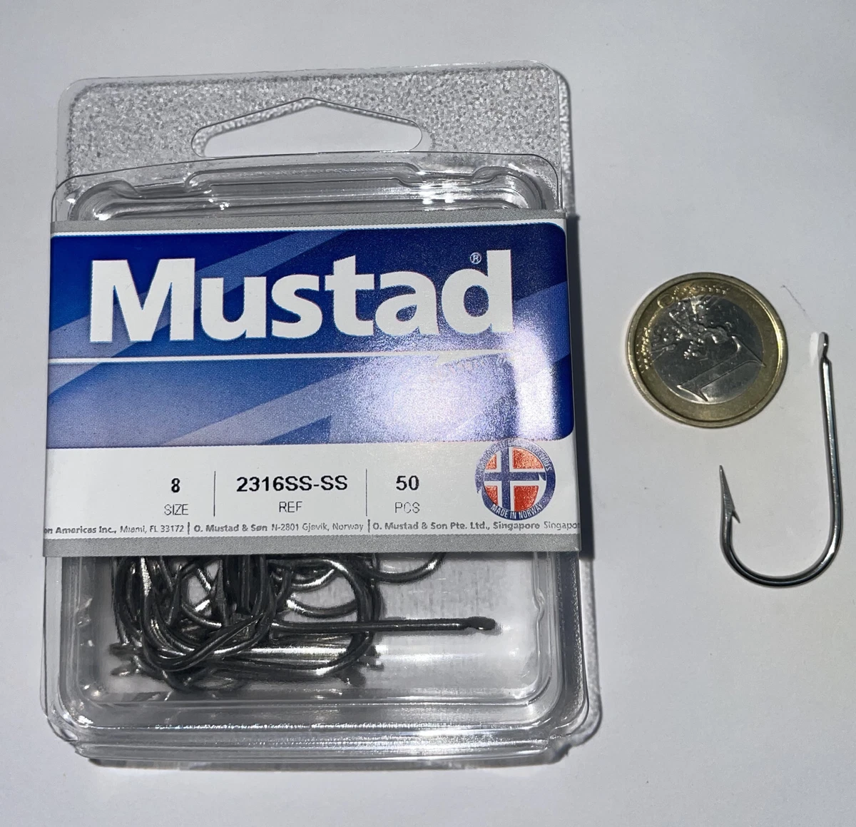 Mustad 50 Ami Da Pesca D'Acqua Salata – Modello 3406B O'Shaughnessy – Taglia 5/0