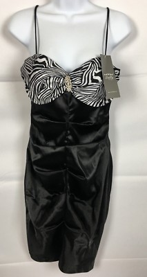 Sally USA Dress Women S Black And White Colorblock Sleeveless Sweetheart  Sheath | eBay