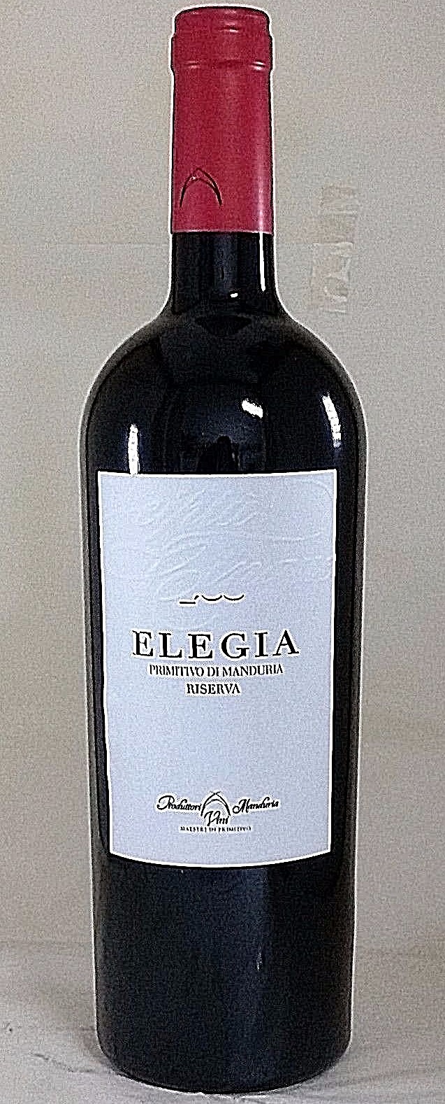 2 ELEGIA Primitivo CONSORZIO PROD. VINI Rso Manduria 2015 DOP cl75 Bot 4% OFF