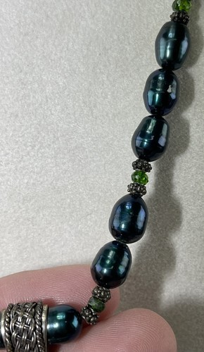 Sterling Silver Green Turquoise Pendant Necklace (RD3) - Picture 3 of 18