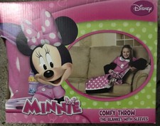 Disney MINNIE MOUSE Comfy Throw Blanket with Sleeves 48  x48  Youth Size