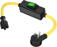 Heavy Duty SJTW 12AWG Outdoor Waterproof Extension Switch Cord, In-Line On/Off S