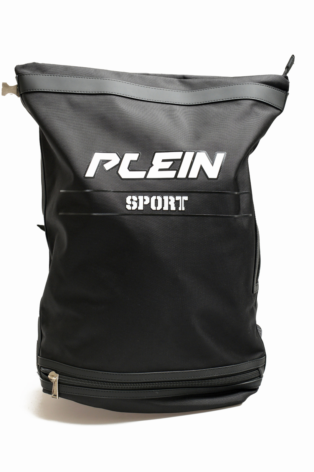 Plein Sport Unisex Black Logo Print Large Backpack Bag